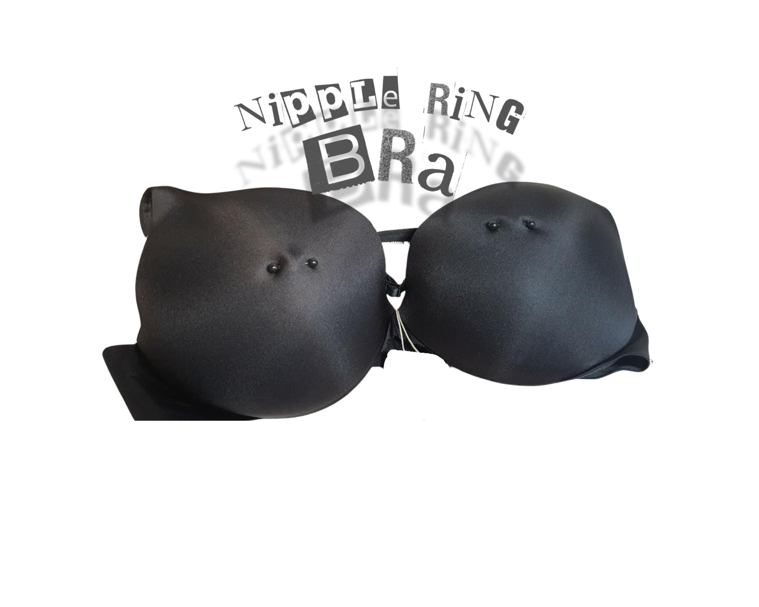 Nipple Ring Bra Black