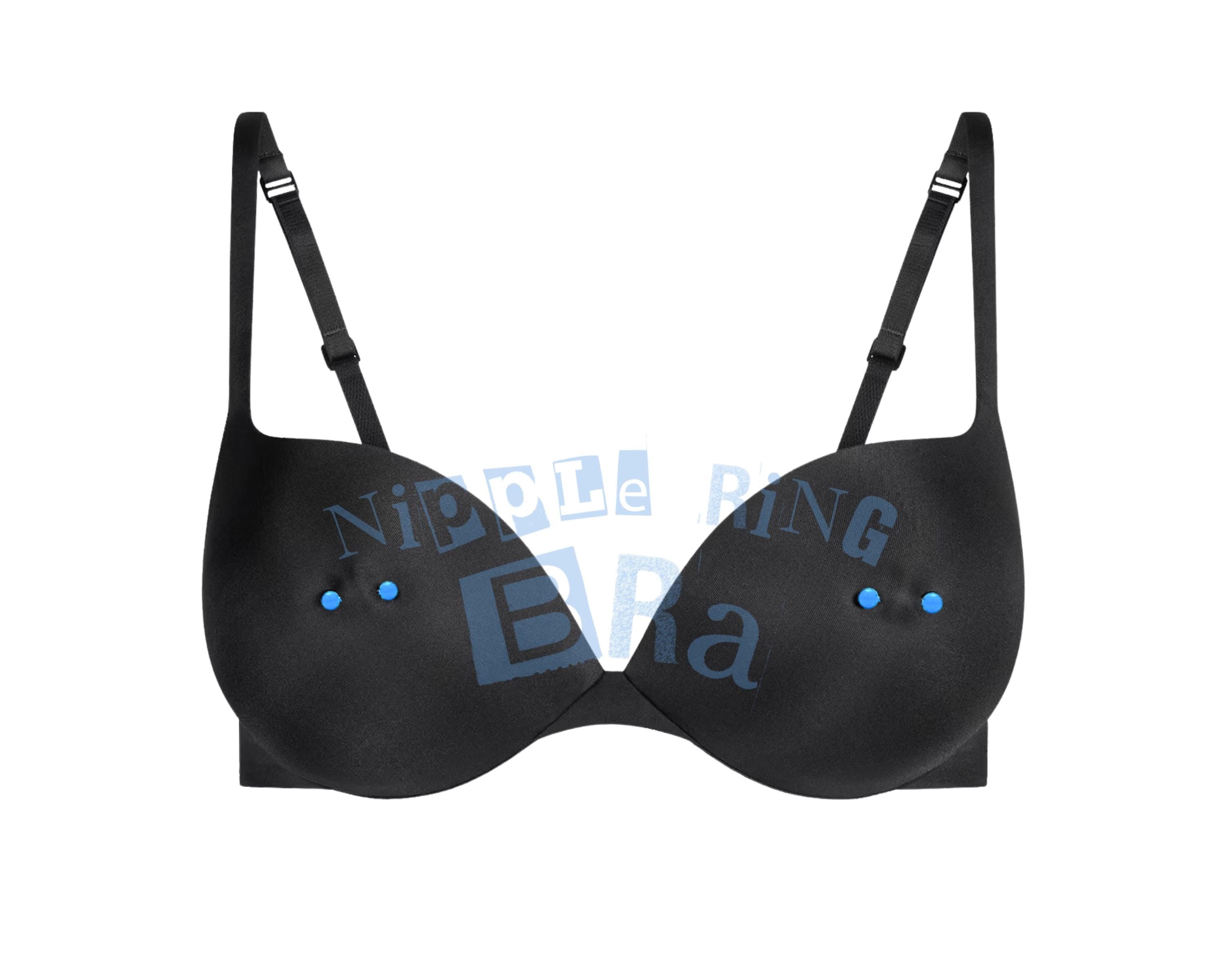 Nipple Ring Bra Blue
