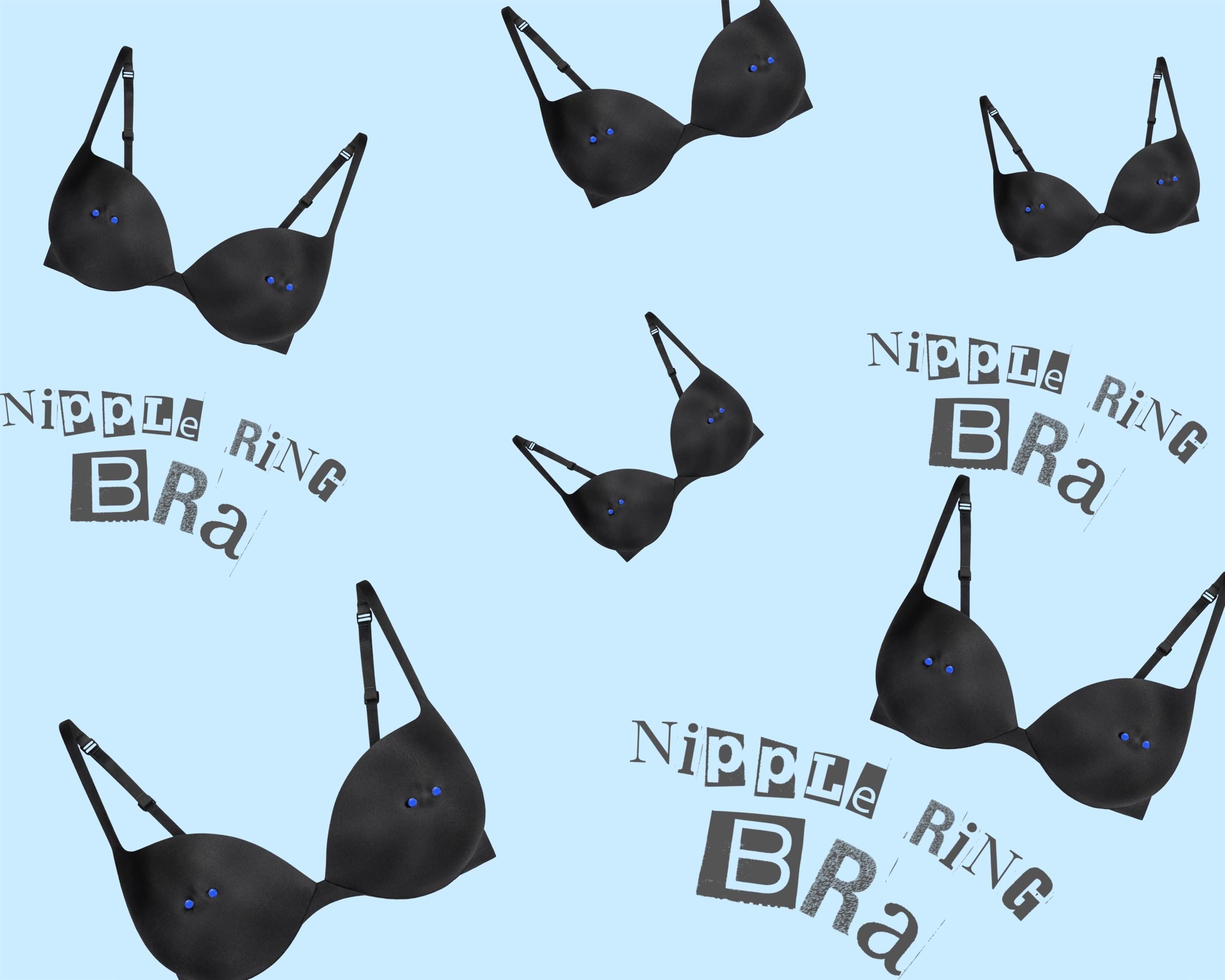 Nipple Ring Bra Blue