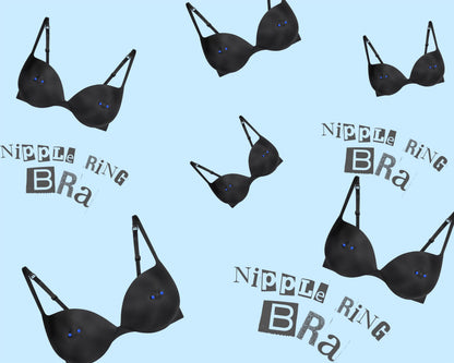 Nipple Ring Bra Blue