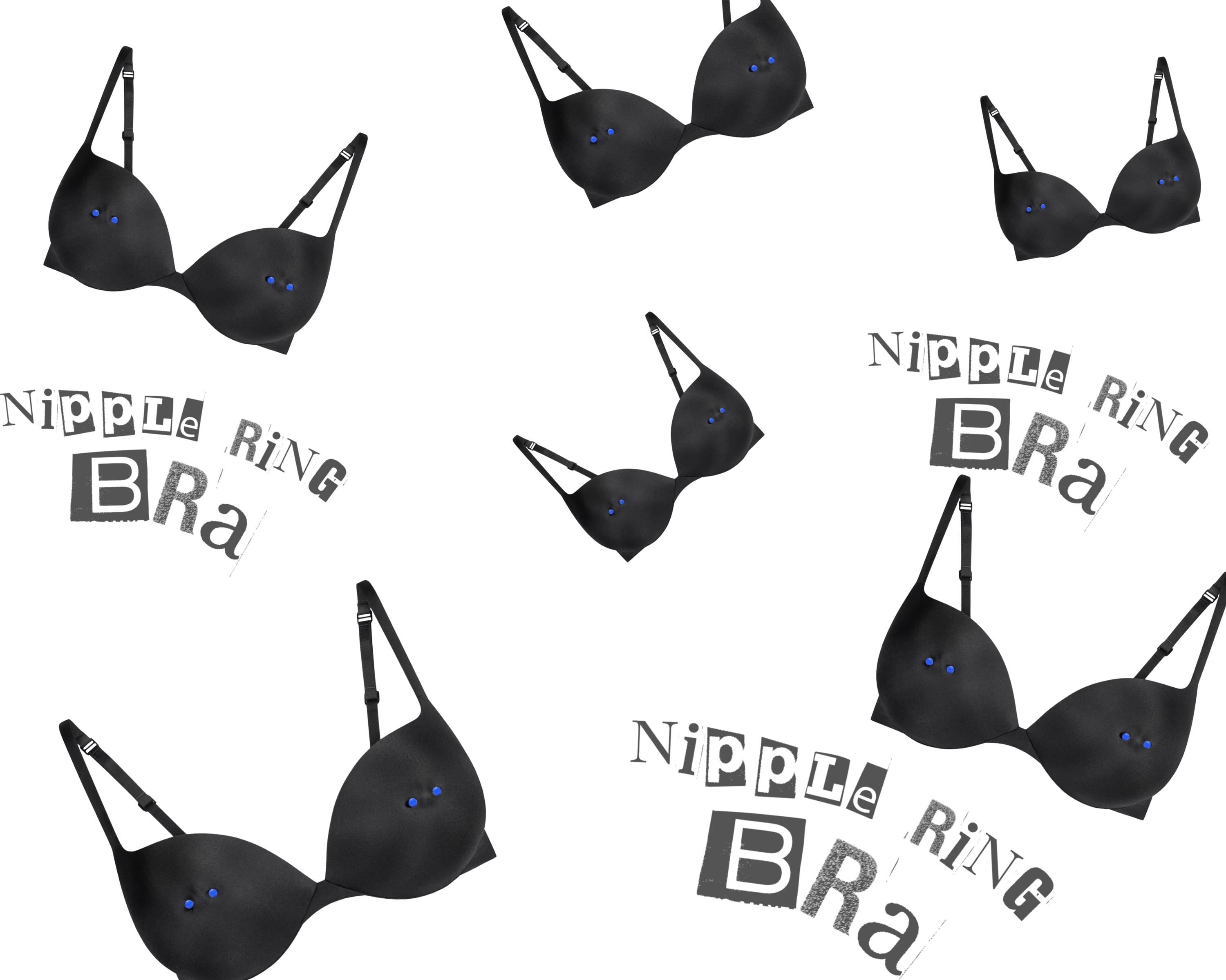 Nipple Ring Bra Blue